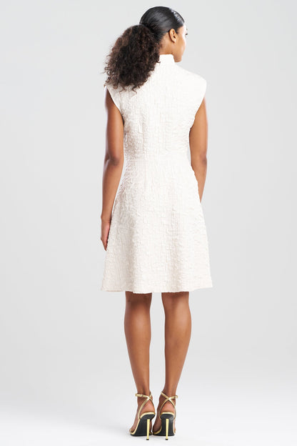 NATORI Pebbled Jacquard Tie Front Dress