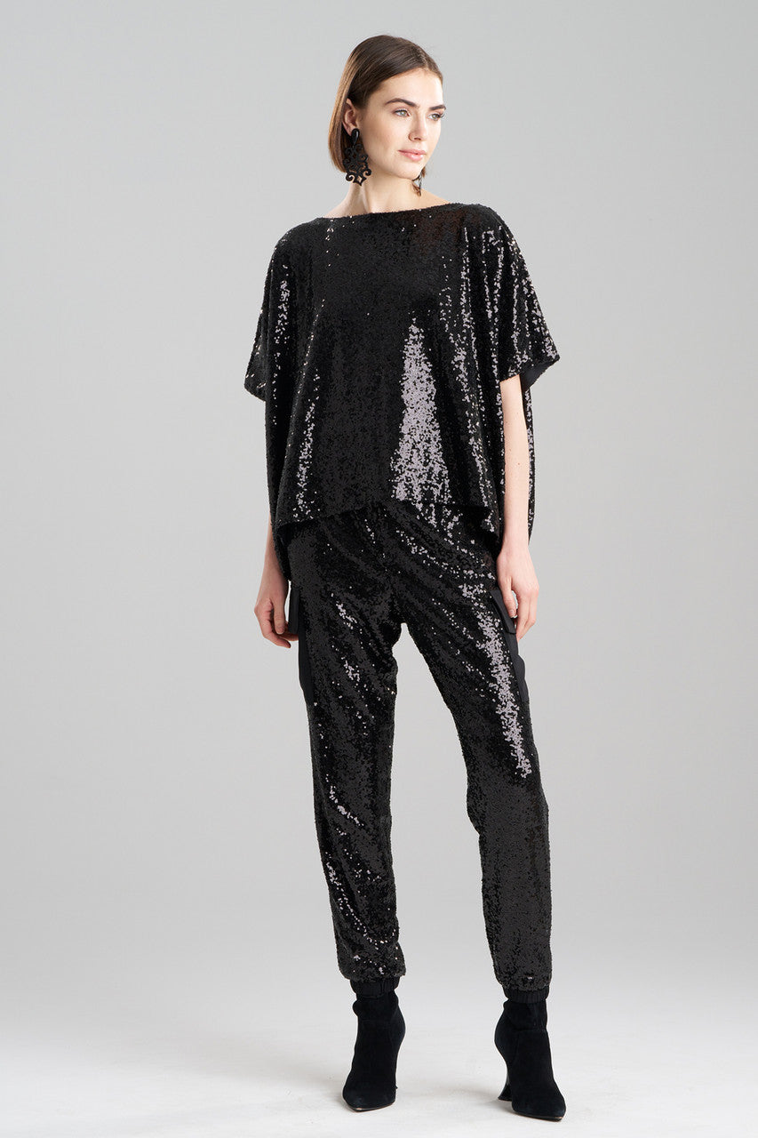 NATORI Buy Sequins Top in Black Online