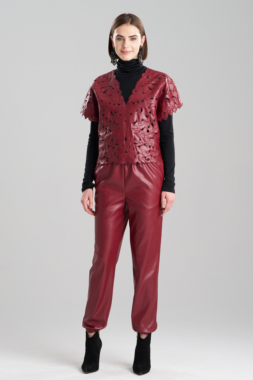 NATORI Buy Vegan Luxe Lambskin Cut Out Top in Brick Online
