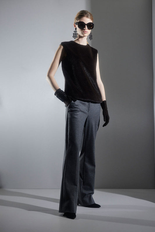 NATORI Buy Faux Mink Top in Espresso Online