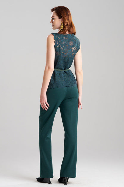 NATORI Buy Mantilla Lace Top in Bottle Green Online