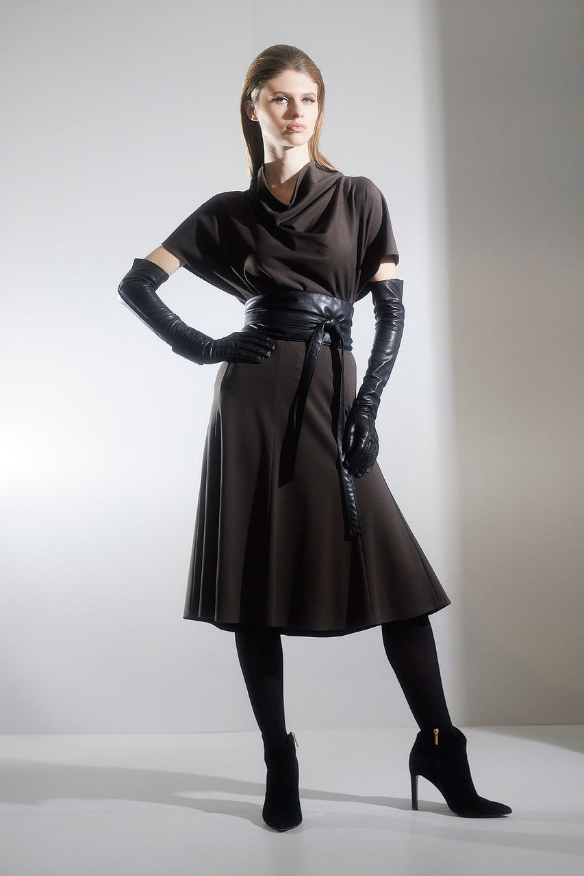 NATORI Buy Compact Knit Wedge Funnel Top in Espresso Online