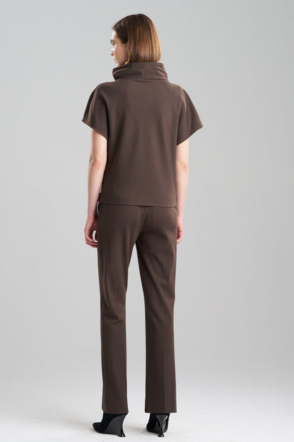 NATORI Buy Compact Knit Wedge Funnel Top in Espresso Online