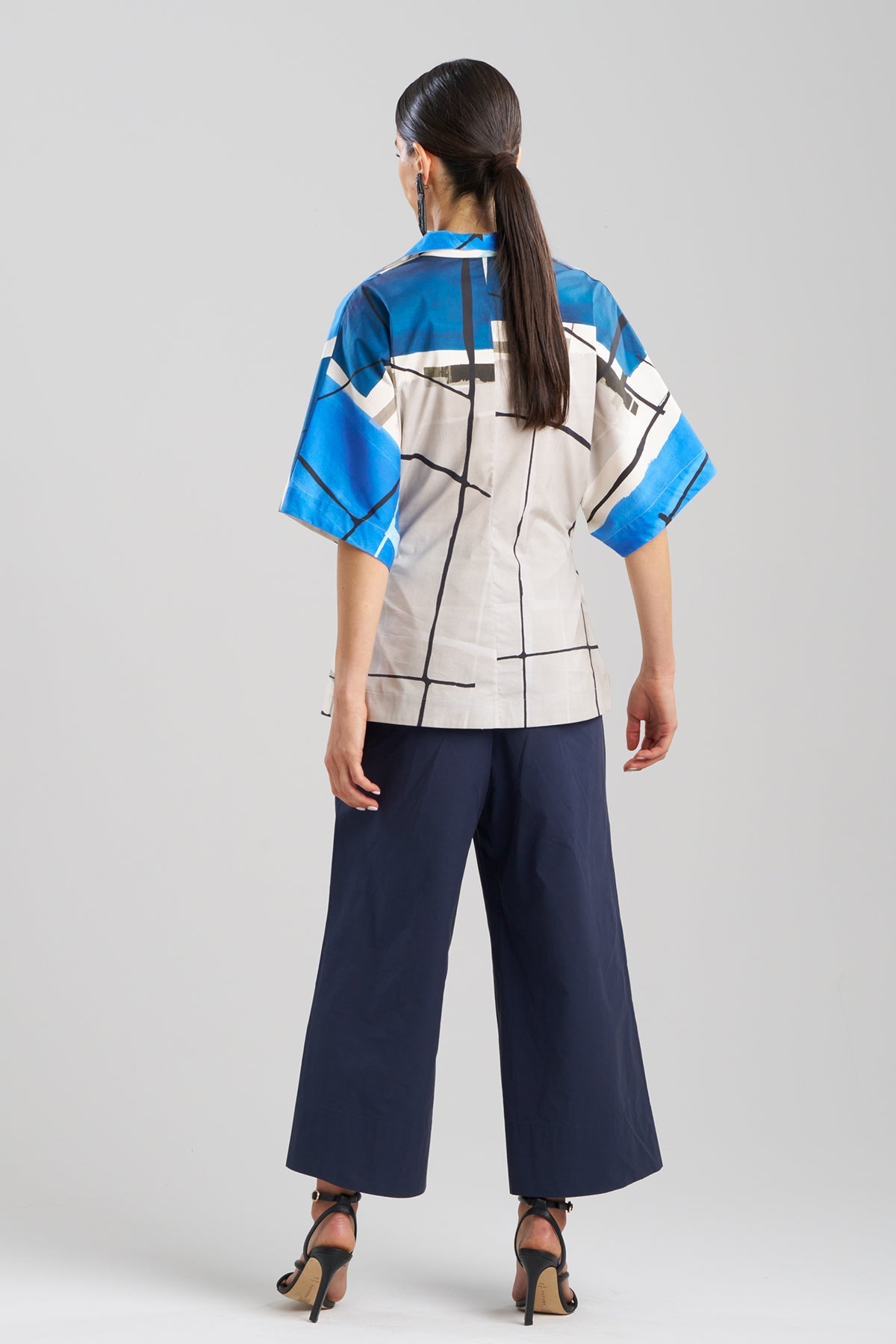 NATORI Buy Sorairo Printed Cotton Poplin Wrap Top online