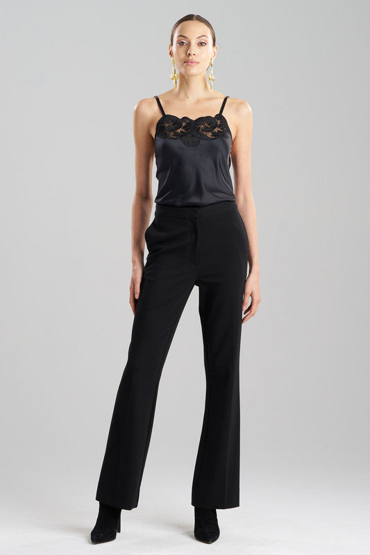 NATORI Buy Compact Knit Trousers in Black Online
