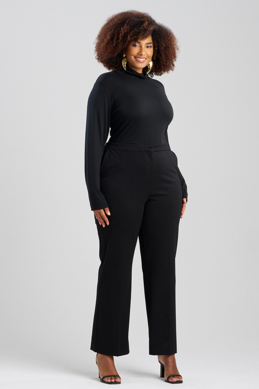 NATORI Buy Compact Knit Trousers in Black Online
