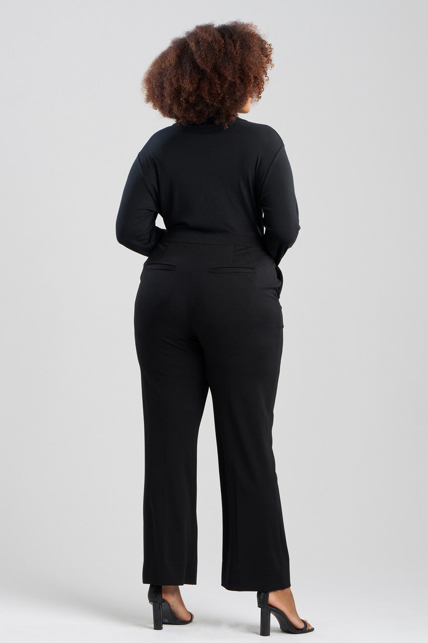 NATORI Buy Compact Knit Trousers in Black Online