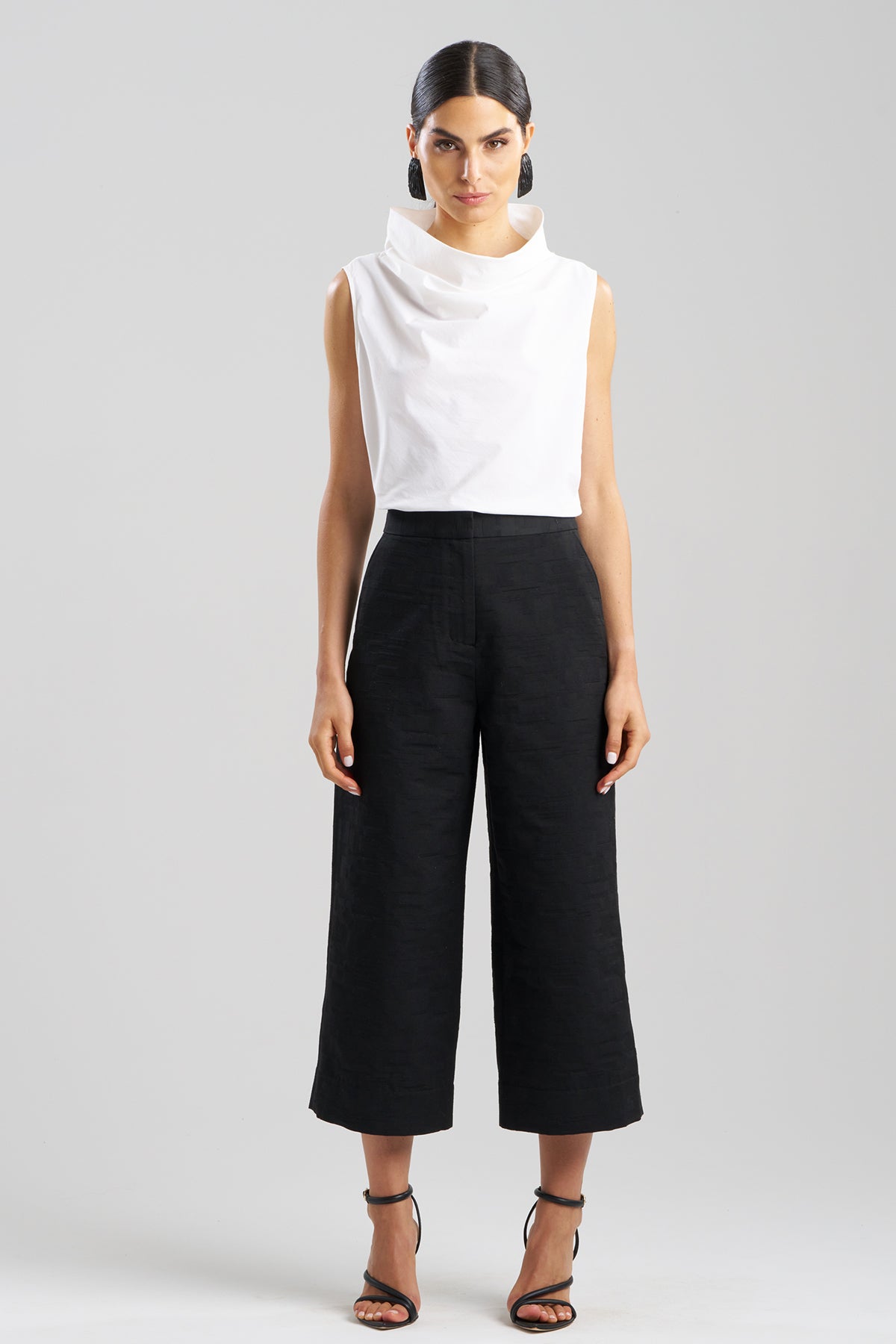 NATORI Buy Geo Texture Jacquard Wide Leg Cropped Pants online