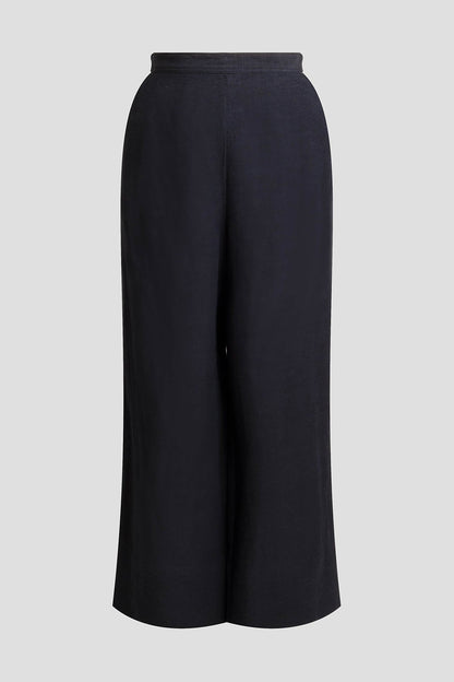 NATORI Light Weight Linen Cropped Wide Leg Pants