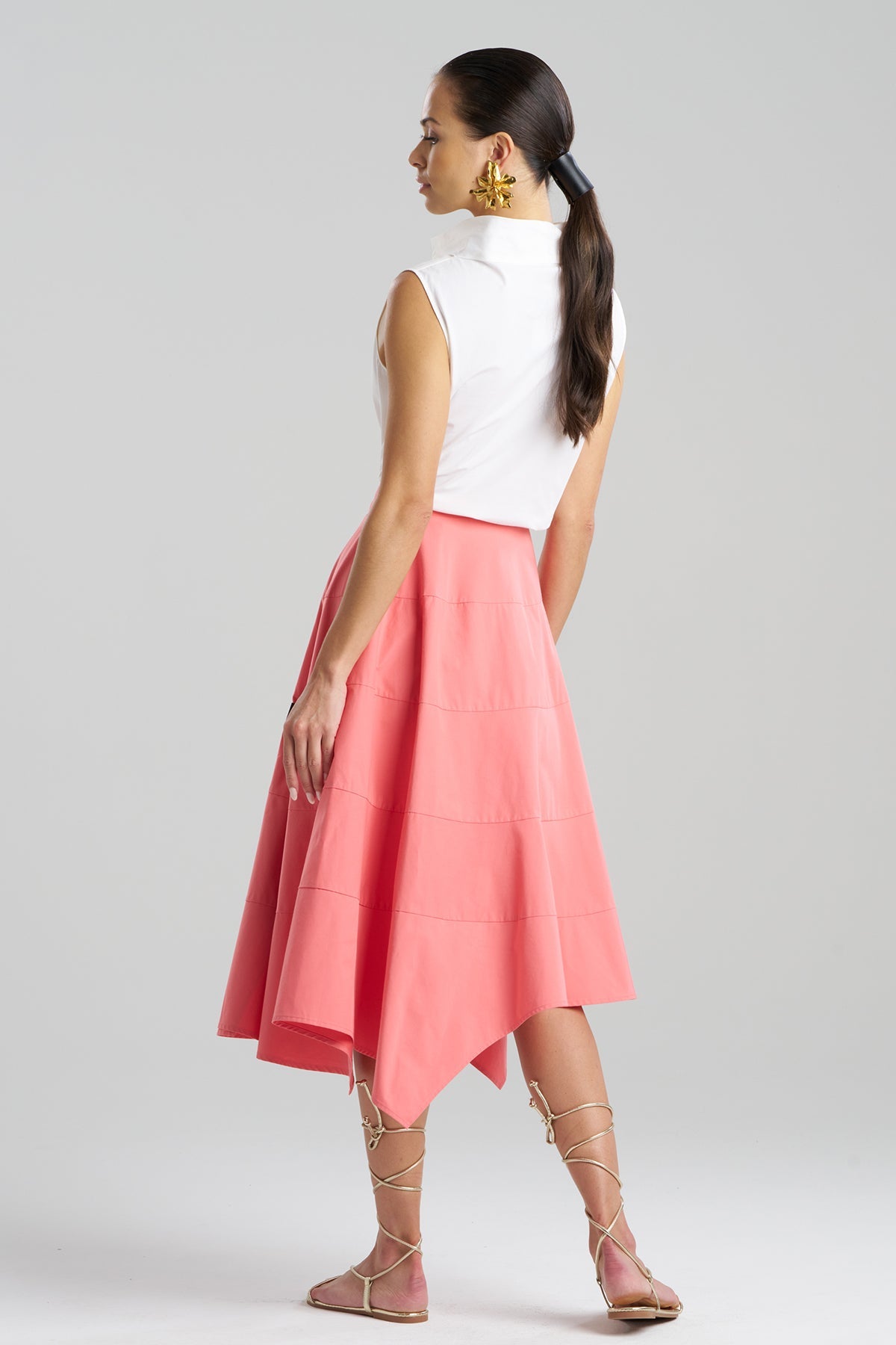 NATORI Tech Cotton Taffeta Origami Spiral Skirt