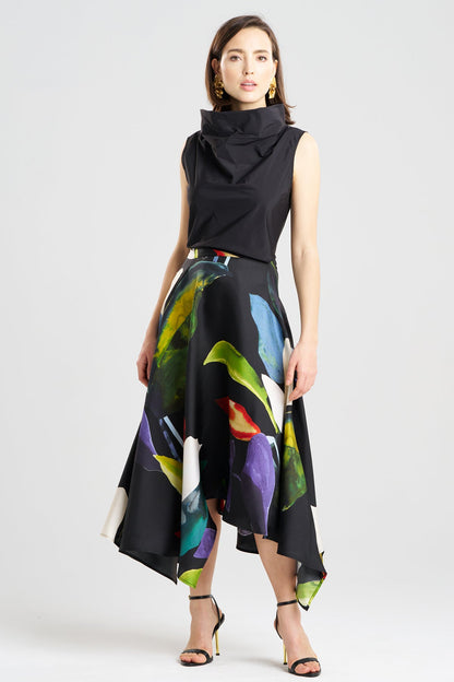 NATORI Yoru Silk Twill Origami Maxi Skirt