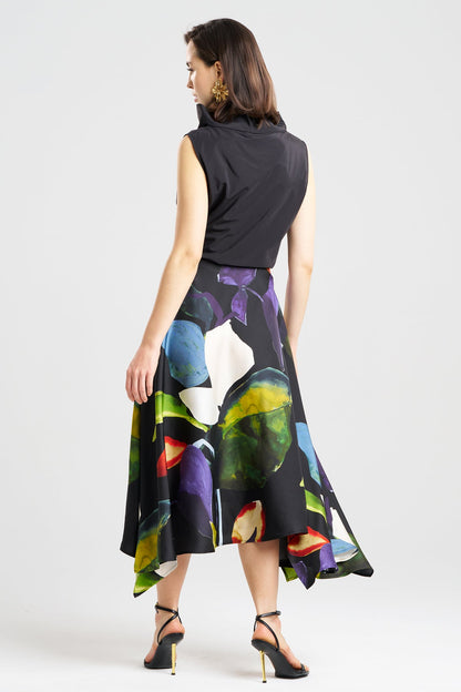 NATORI Yoru Silk Twill Origami Maxi Skirt