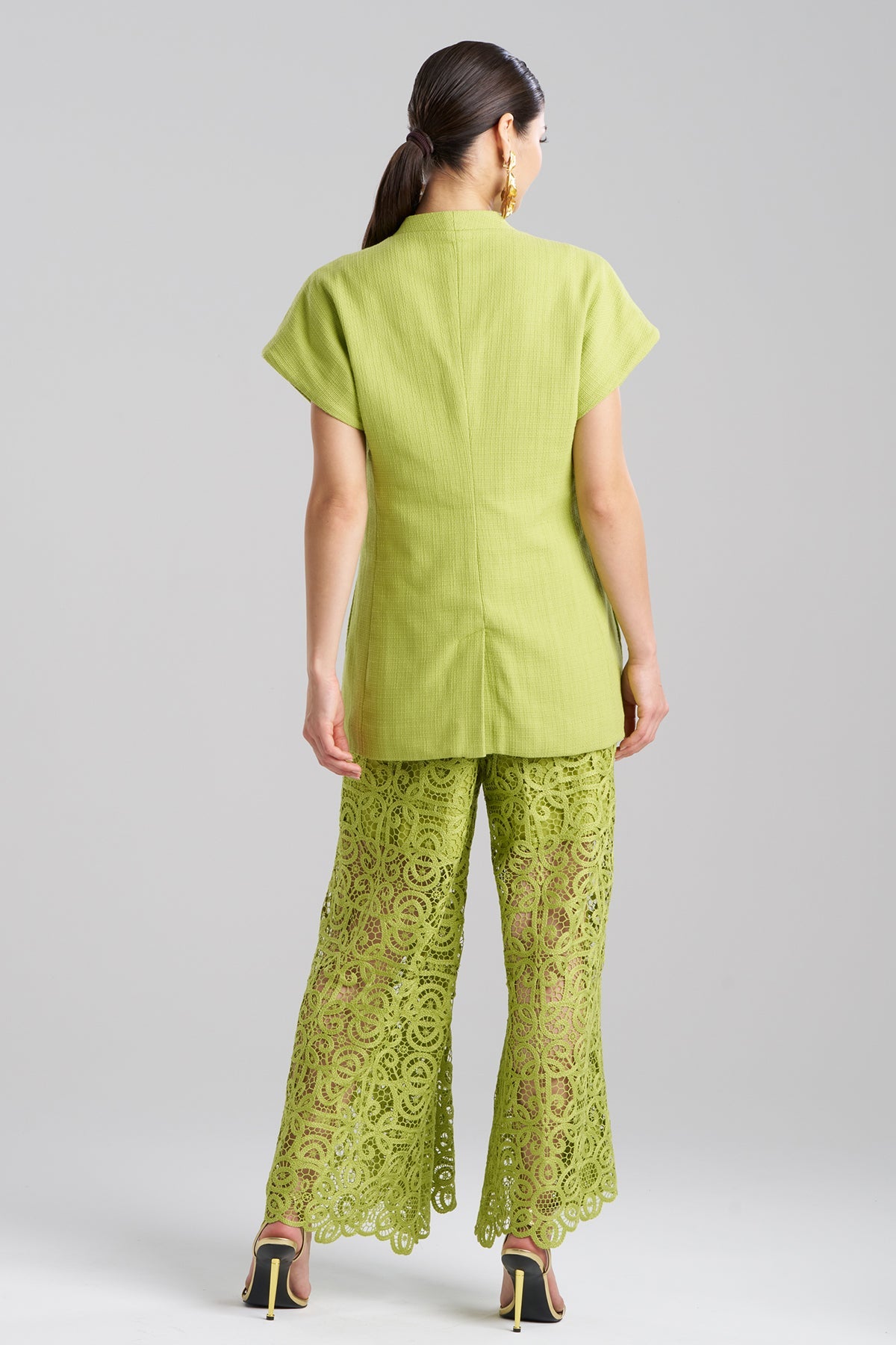 NATORI Basketweave Cotton Kimono Jacket
