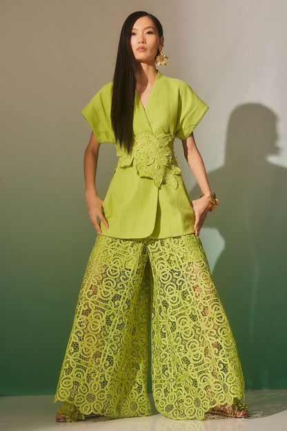 NATORI Basketweave Cotton Kimono Jacket