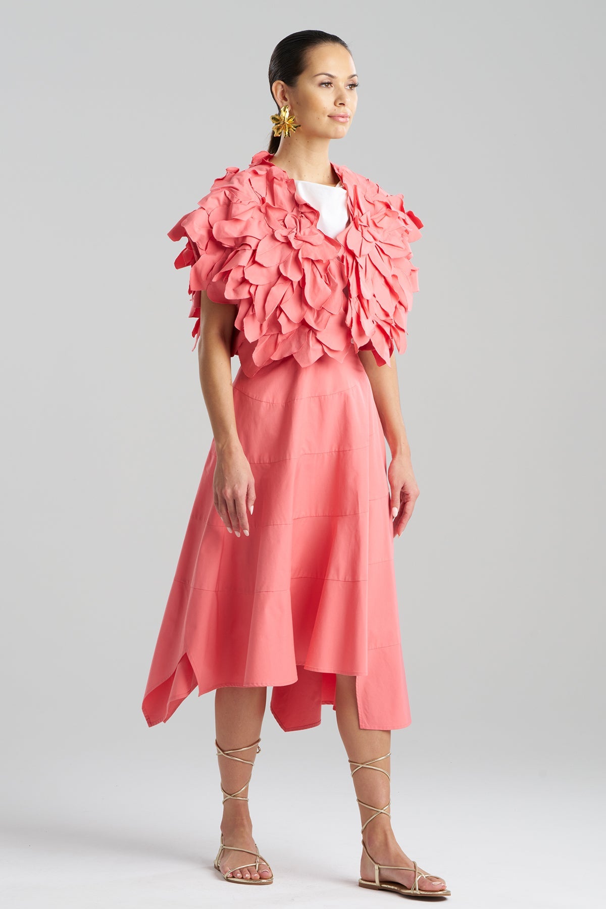NATORI Tech Cotton Taffeta Embroidered Floral Bolero