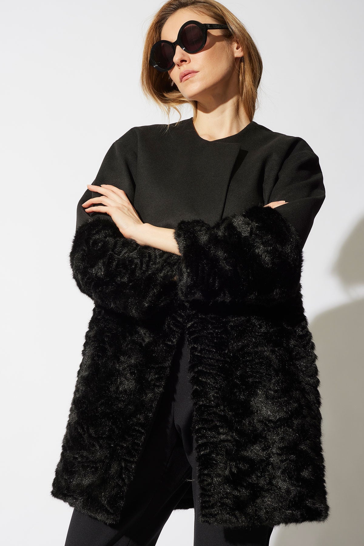 NATORI Felt Astrakhan Coat