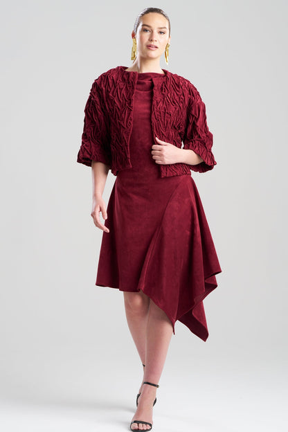 NATORI Vegan Luxe Suede Texture Embroidered Jacket