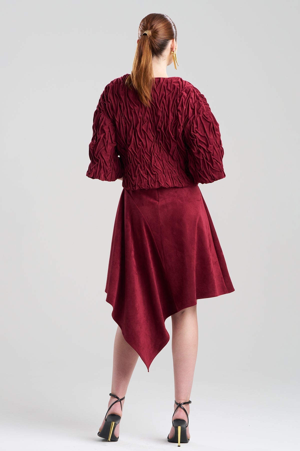 NATORI Vegan Luxe Suede Texture Embroidered Jacket