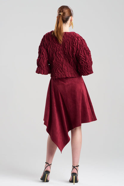 NATORI Vegan Luxe Suede Texture Embroidered Jacket