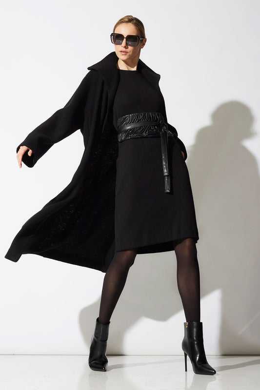 NATORI Boiled Wool Stand Collar Coat