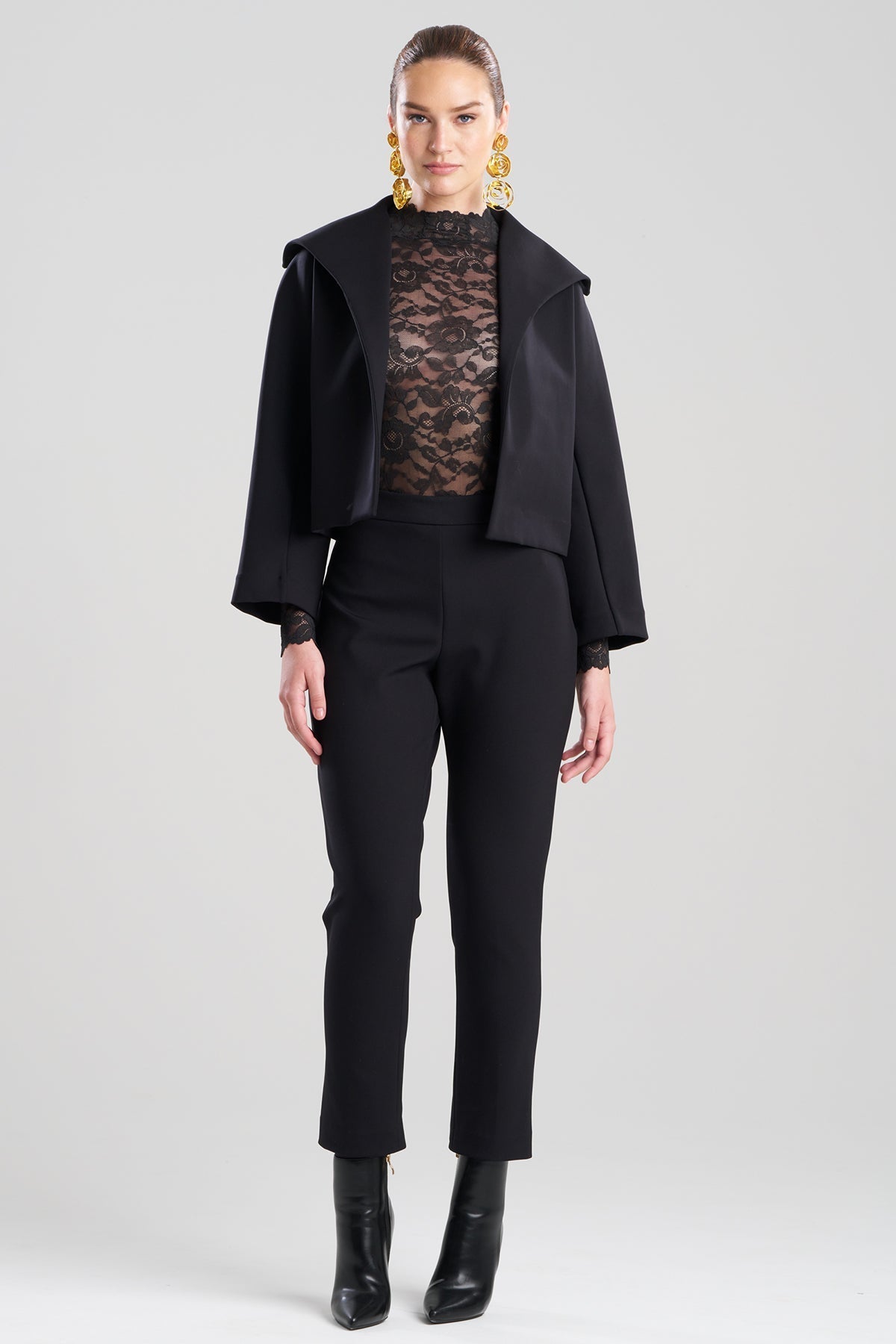 NATORI Techno Crepe Stand Collar Jacket