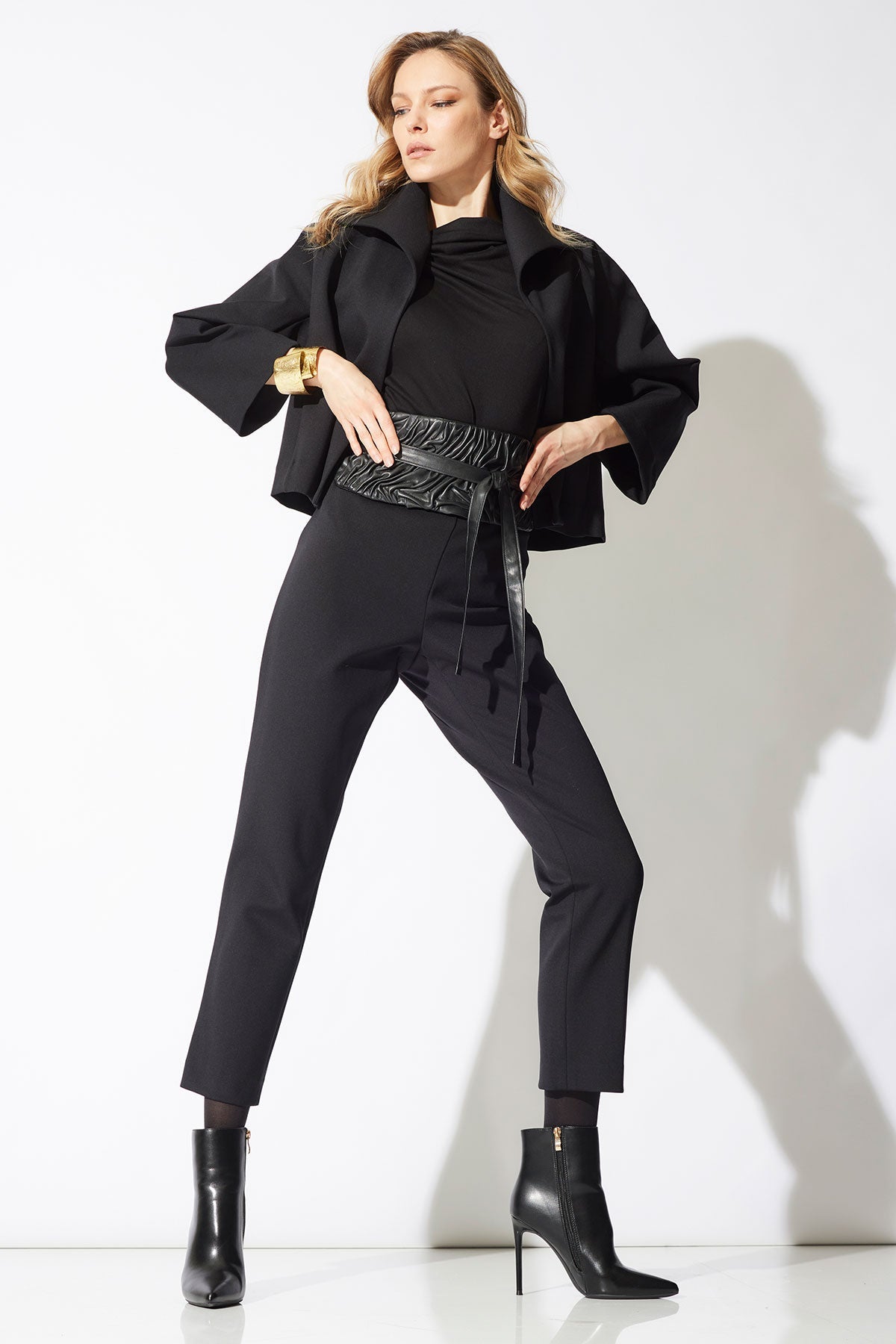 NATORI Techno Crepe Stand Collar Jacket