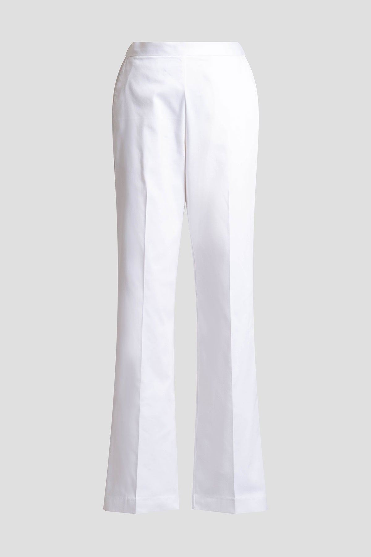 NATORI Stretch Basketweave Cotton Flare Leg Zip Pants