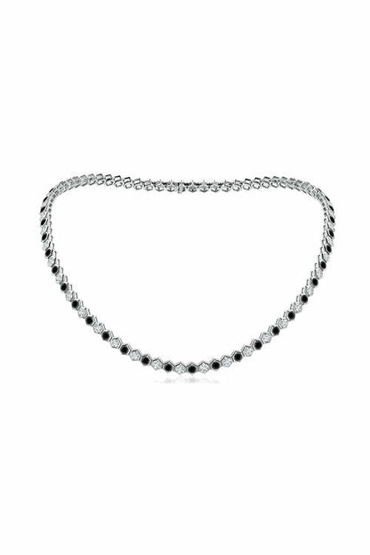 NATORI Buy Indochine 14k Black & White Diamond Hexagon Tennis Necklace in 14K White Gold Online
