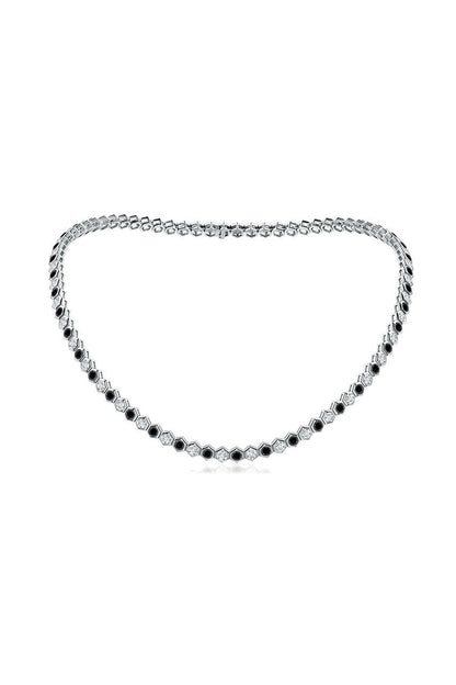 NATORI Buy Indochine 14k Black & White Diamond Hexagon Tennis Necklace in 14K White Gold Online