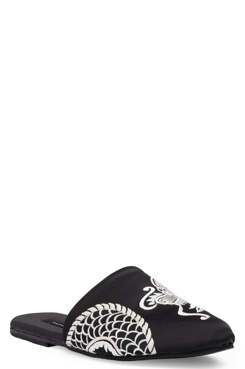 NATORI Buy Dragon Embroidered Luxe Charmeuse Slide in Black Online