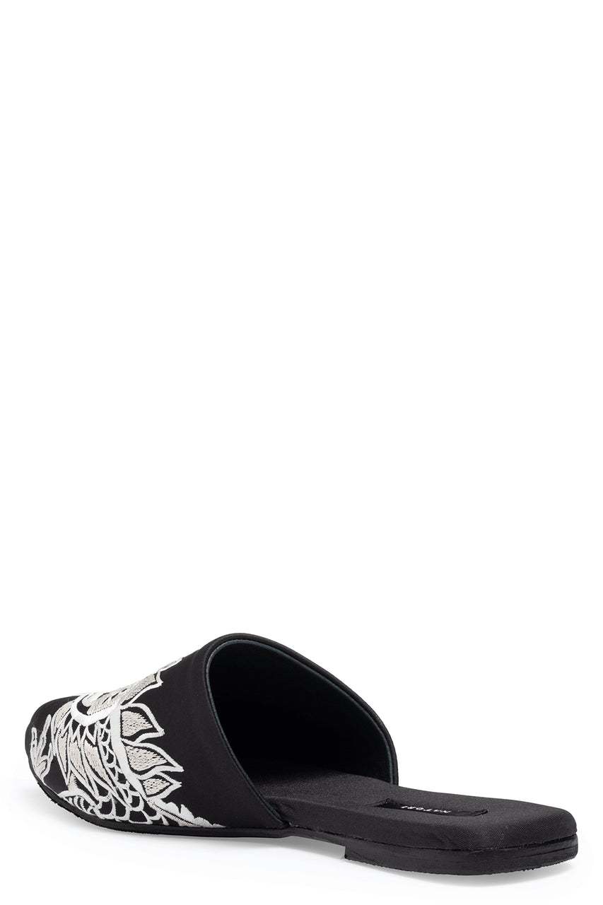 NATORI Buy Dragon Embroidered Luxe Charmeuse Slide in Black Online