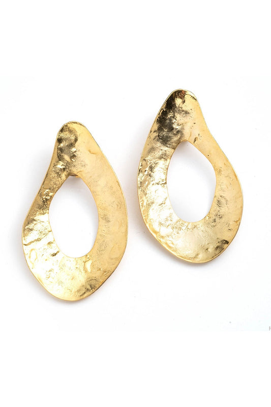 NATORI Gold Plated Brass Oval Earrings