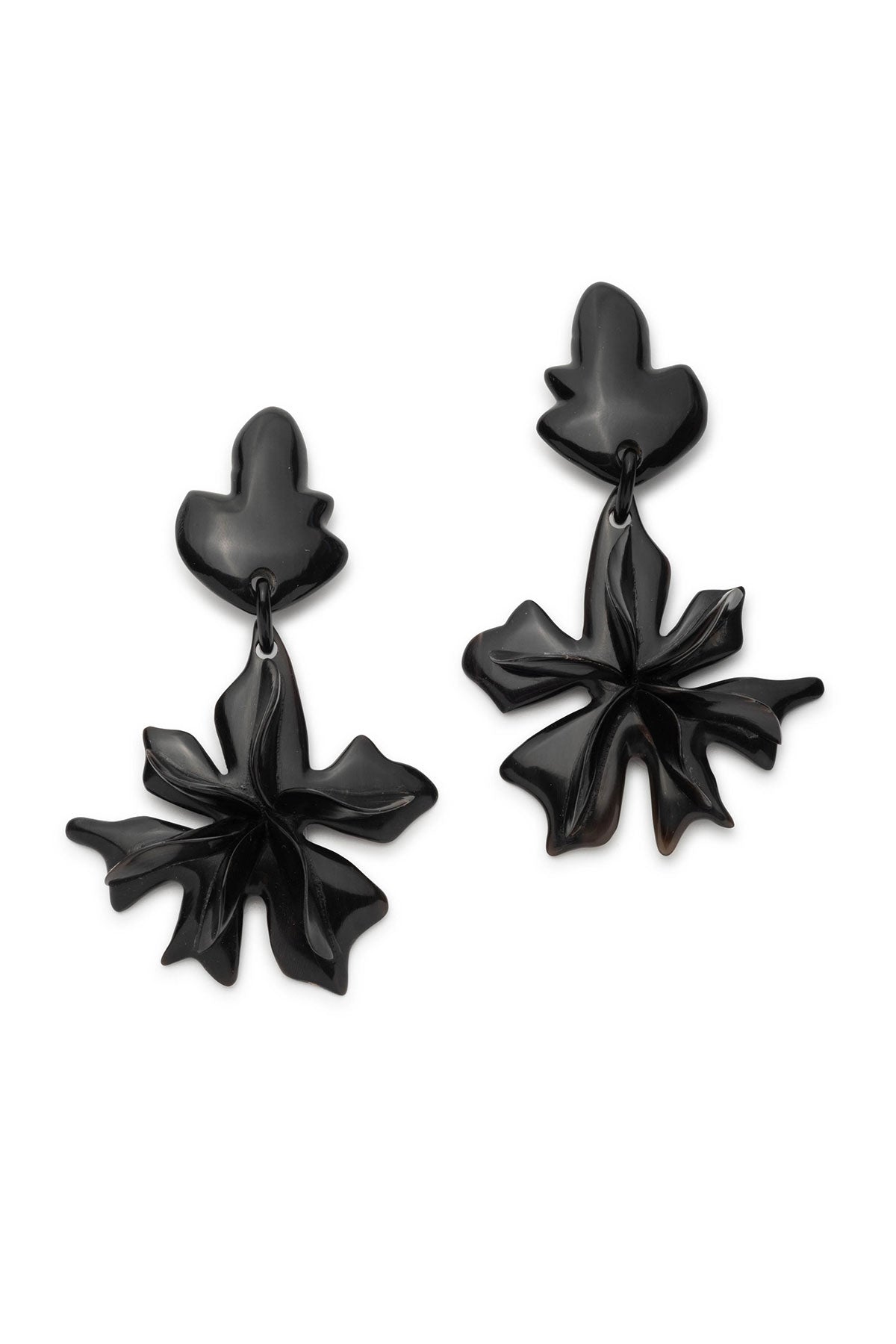 NATORI Buffalo Horn Floral Dangle Earrings