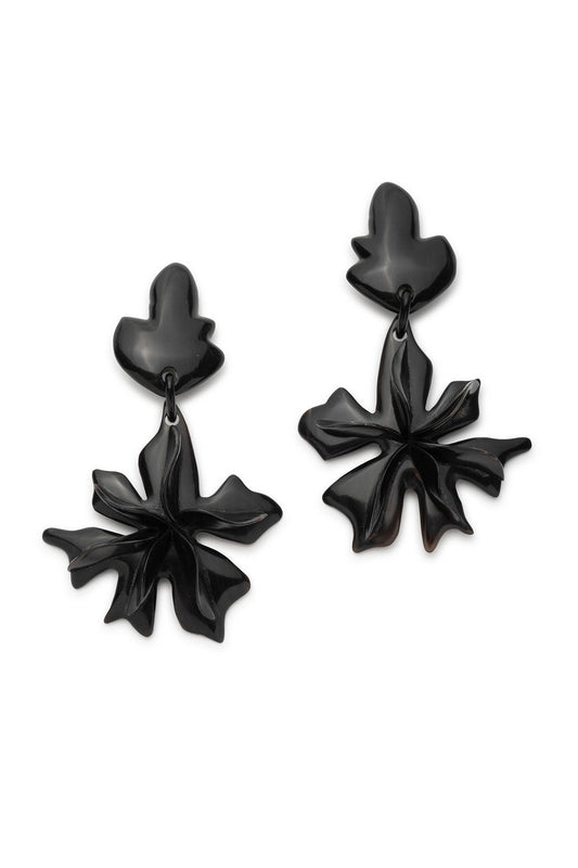 NATORI Buffalo Horn Floral Dangle Earrings