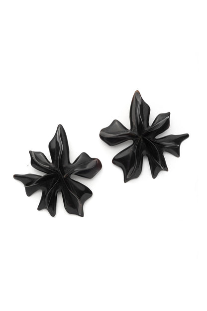 NATORI Buffalo Horn Statement Floral Earrings