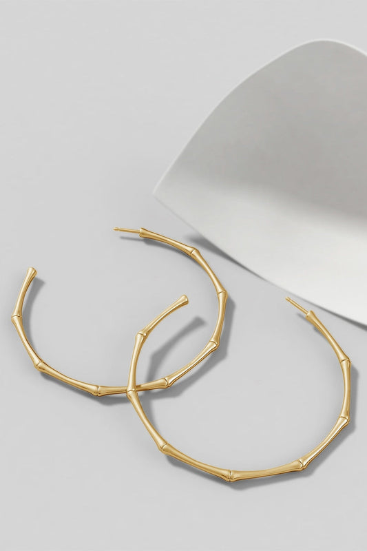 NATORI Buy Indochine 14k Large 2.75 Inch Bamboo Hoops in 14K Yellow Gold Online