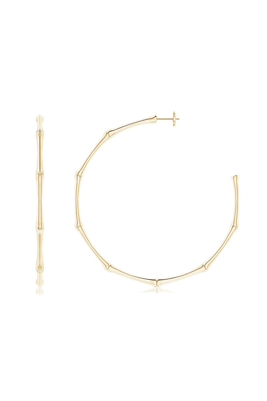 NATORI Buy Indochine 14k Large 2.75 Inch Bamboo Hoops in 14K Yellow Gold Online