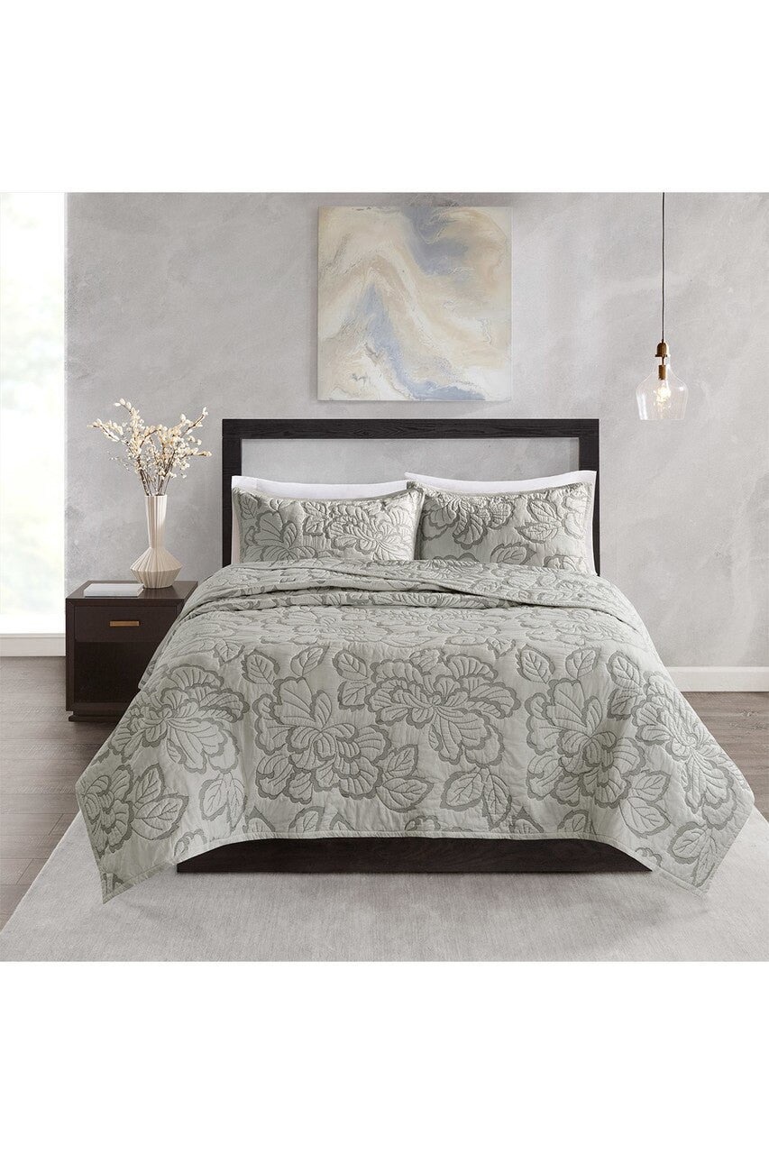 NATORI Buy Kira Quilt Gray Comforter Set in Grey Online