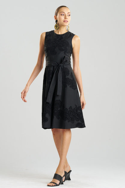 NATORI Buy Madeira Cutwork Embroidered Fit & Flare Dress in Black Online