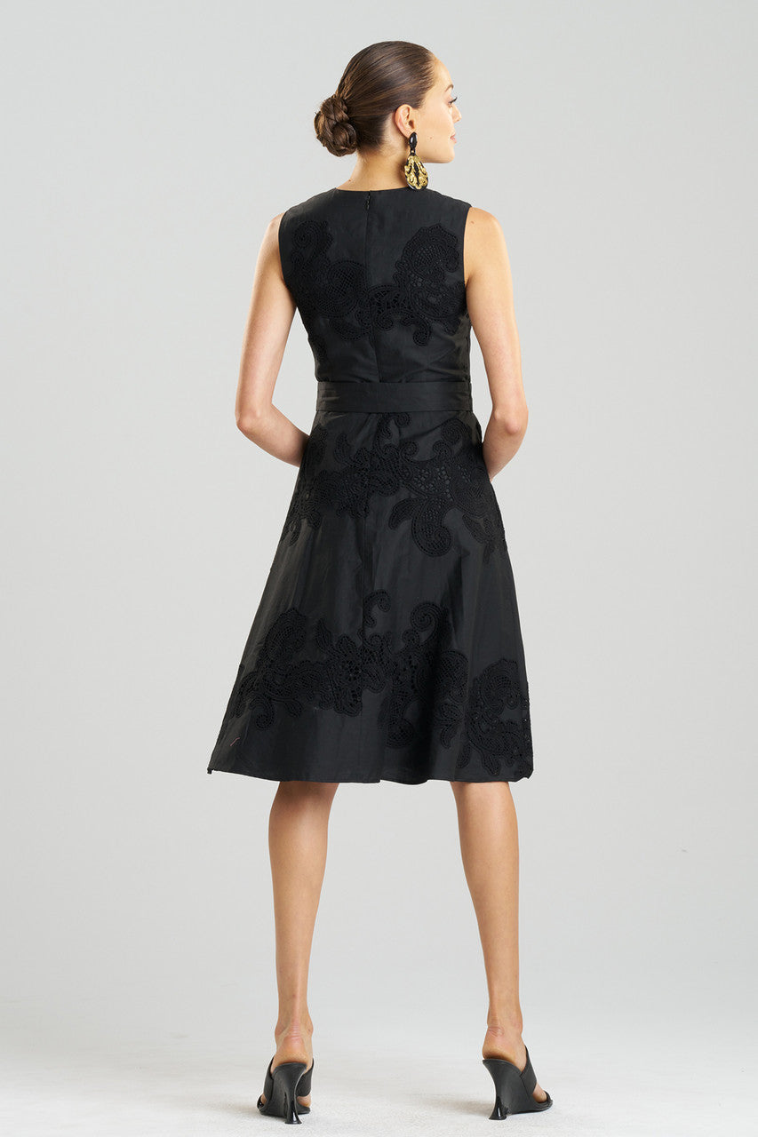 NATORI Buy Madeira Cutwork Embroidered Fit & Flare Dress in Black Online