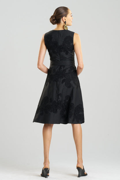 NATORI Buy Madeira Cutwork Embroidered Fit & Flare Dress in Black Online