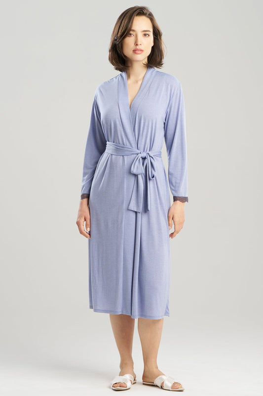 NATORI Dhalia Knit Jersey Lace Robe