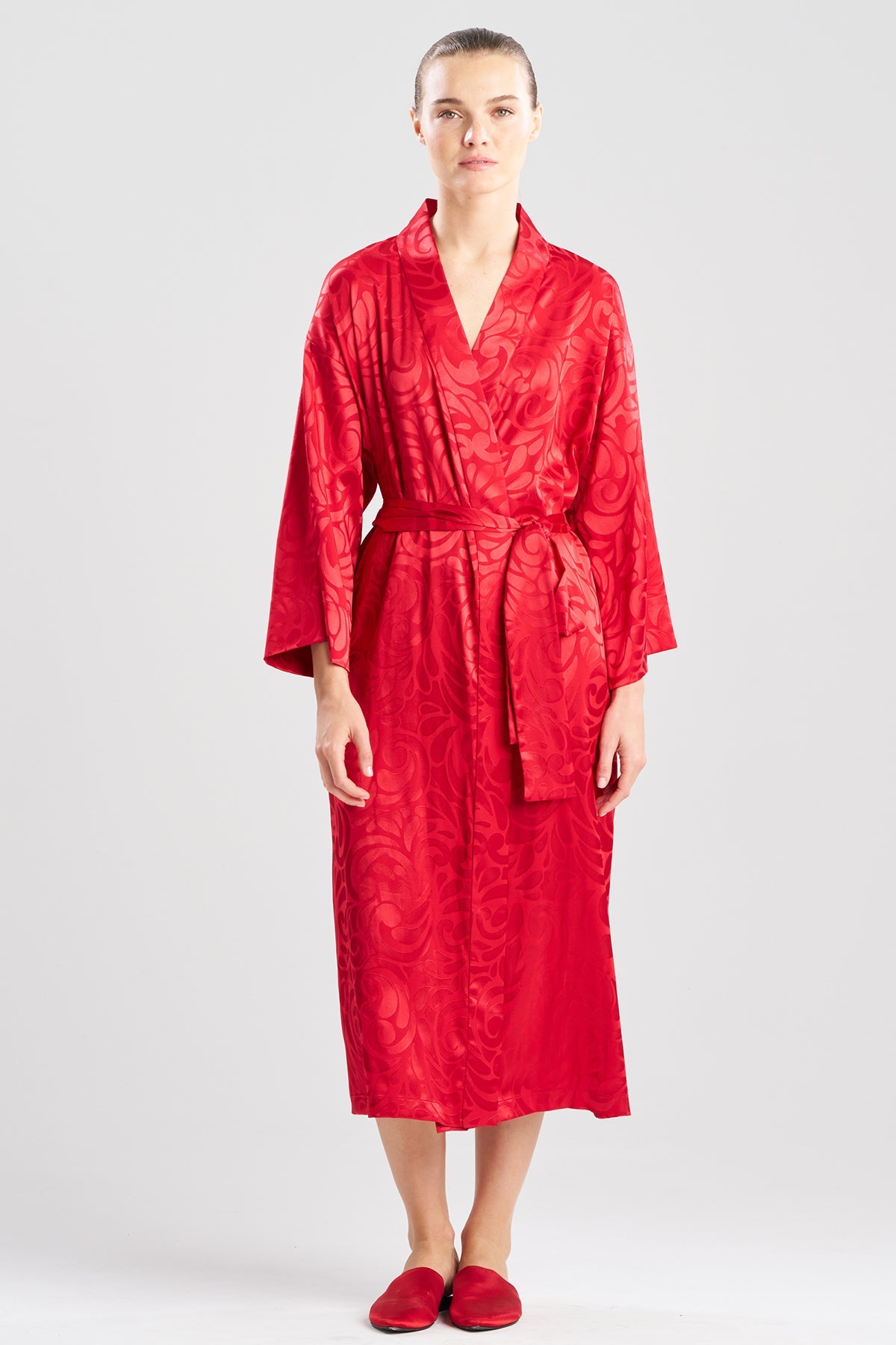 NATORI Scroll Satin Jacquard Robe
