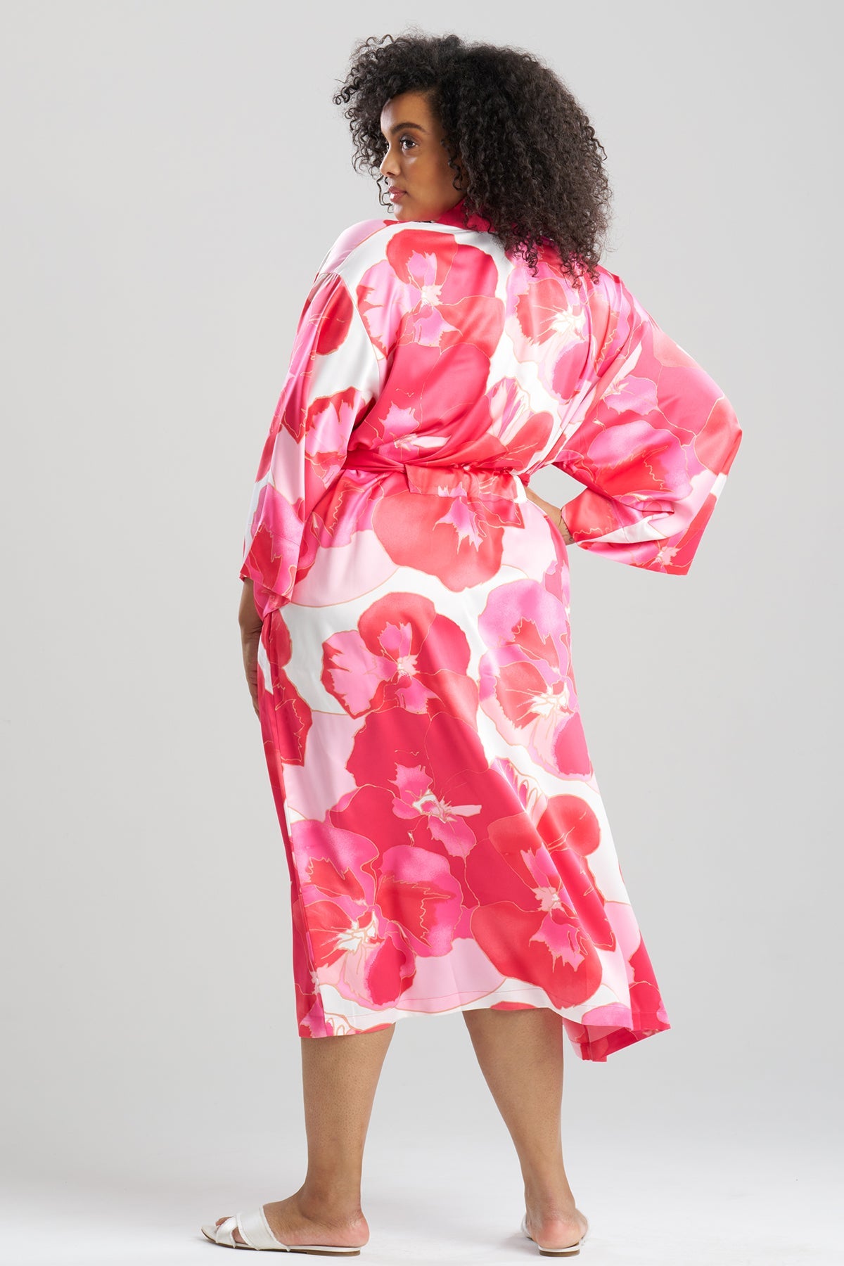 NATORI Floria Printed Satin Robe
