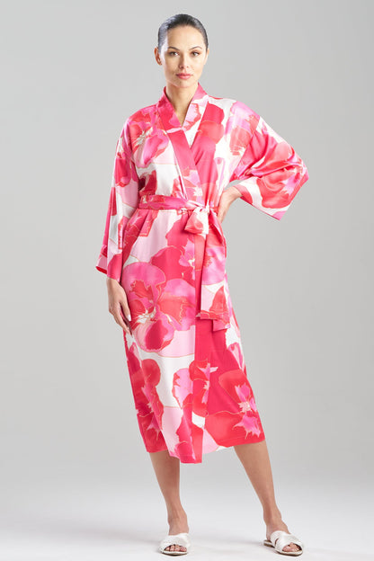 NATORI Floria Printed Satin Robe