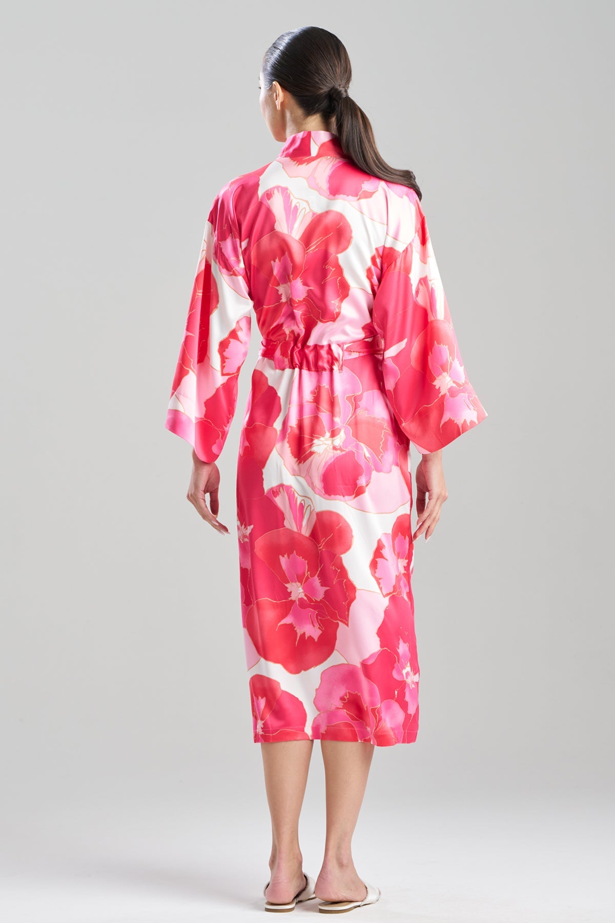 NATORI Floria Printed Satin Robe