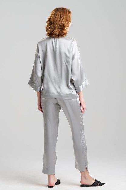 NATORI Buy Key Essentials Mandarin Silk PJ in Silver Online