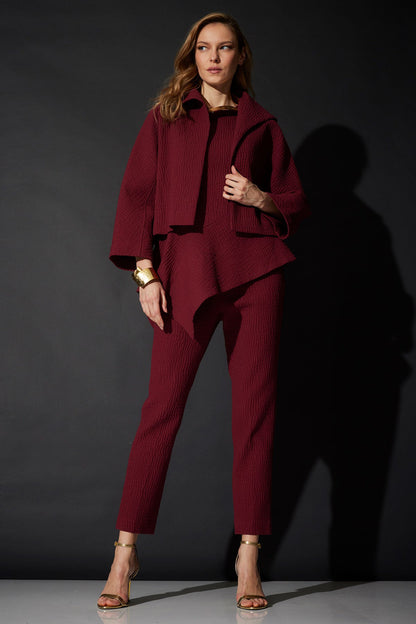 NATORI Textured Cotton Jacquard Ankle Pants
