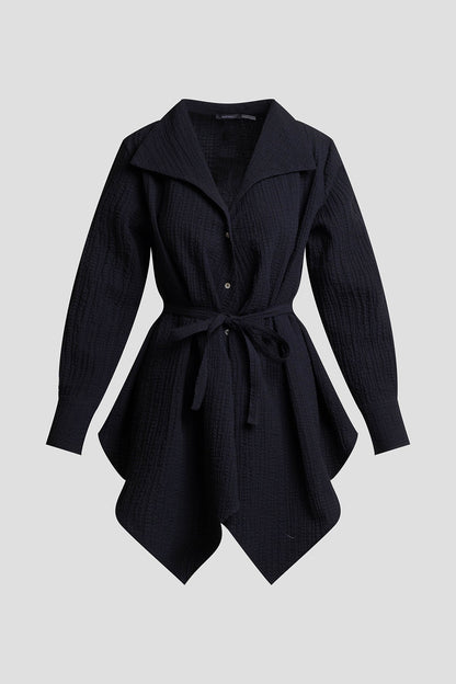 NATORI Matelassé Cotton Handkerchief Hem Shirt