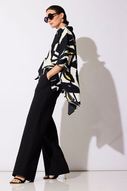 NATORI Matelassé Cotton Wide Pull On Pants
